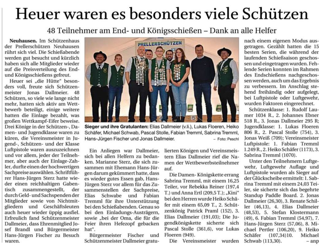 End- und Königschießen 2024