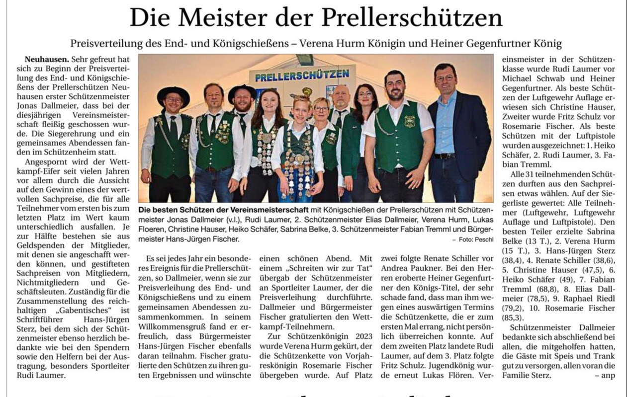 End- und Königschießen 2023