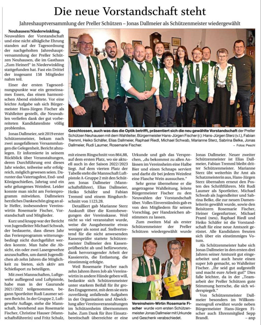 Jahreshauptversammlung 2022