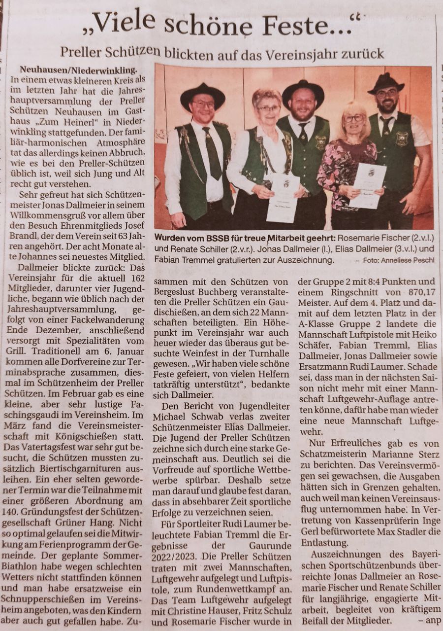 Jahreshauptversammlung 2023