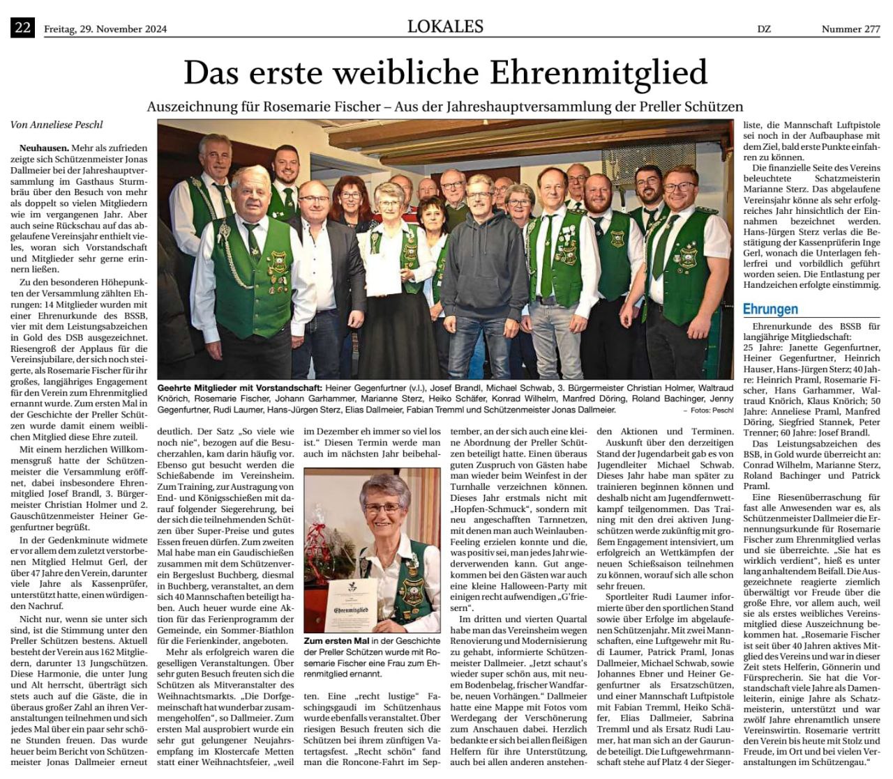 Jahreshauptversammlung 2024